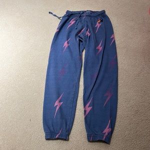 AVIATOR NATION  BOLT STITCH REPEAT SWEATPANTS ~ PINK PURPLE PINK